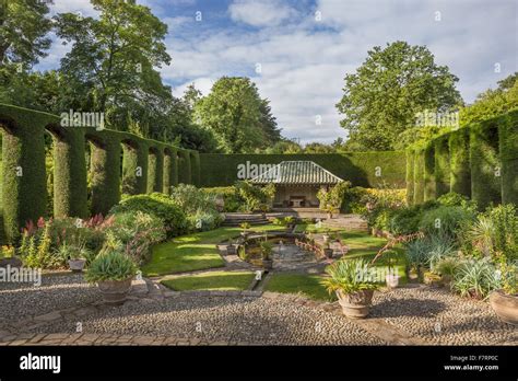 The Spanish Garden at Mount Stewart, County Down. Mount Stewart has ...