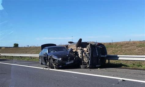 Accident Intre Un Bmw Si O Dubita Pe Autostrada Timisoara Lugoj Foto