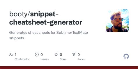 GitHub Booty Snippet Cheatsheet Generator Generates Cheat Sheets For