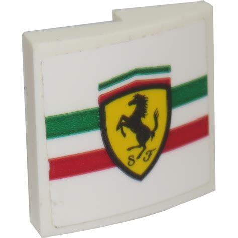 LEGO Slope 2 X 2 Curved With Ferrari Logo Model Left Sticker 15068