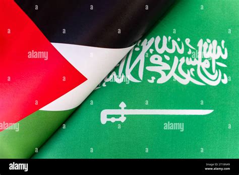 Background of the flags of the saudi arabia, palestine. The concept of ...