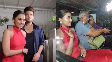 Tejasswi Prakash Exit Video After Celebrating Birthday With Karan Kundrra And Her Mom Dad Youtube