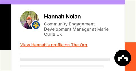 Hannah Nolan Community Engagement Development Manager At Marie Curie