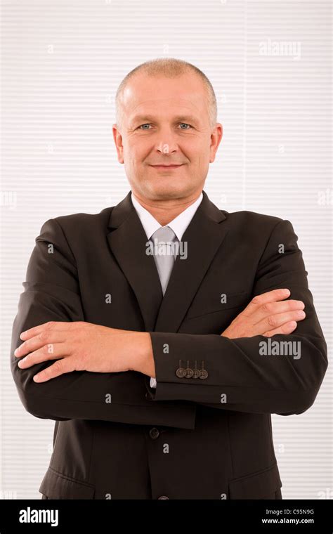 Executive Successful Mature Businessman Wear Suit And Tie Professional