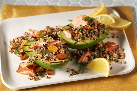 Stuffed California Avocado With Mediterranean Salmon California Avocados