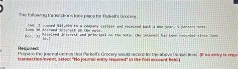 Solved The Following Transactions Took Place For Parkell S Chegg