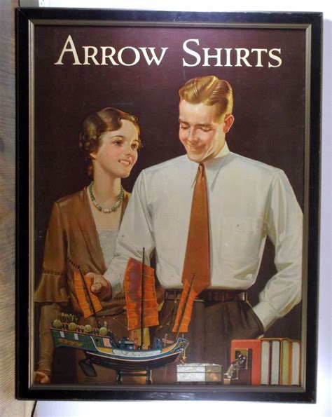 Original 1920 Large Arrow Shirts Framed Advertising Cardboard Poster