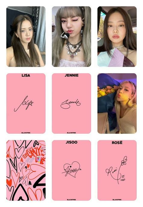 BlackPink Photocard 2022 Kartlar Çıkartma Arkaplan tasarımları