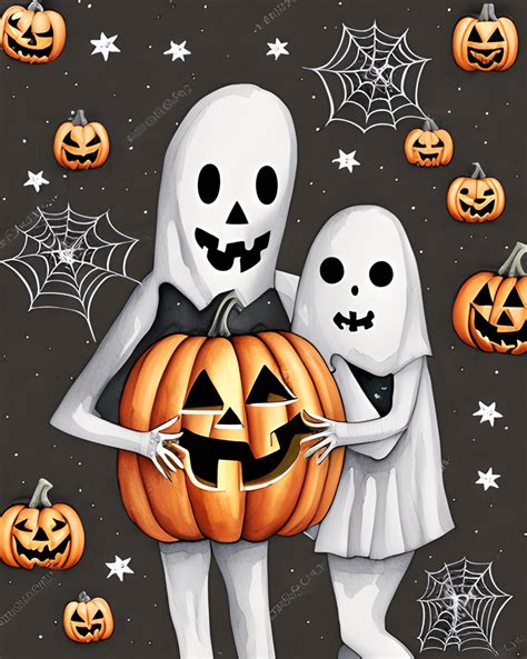 Halloween Boo Boo Couple Ghost Figure · Creative Fabrica