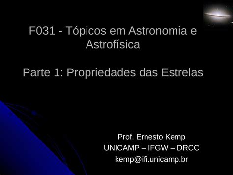 Pdf F T Picos Em Astronomia E Astrof Sica Astrof Sica Parte