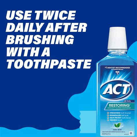 Act Restoring Anticavity Fluoride Mouthwash Mouth Rinse For Adults Cool Mint 338 Fl Oz