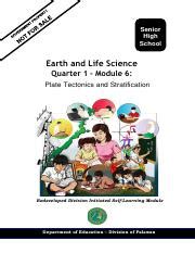 Q Els Module Plate Tectonics Pdf Senior High School Earth And Life