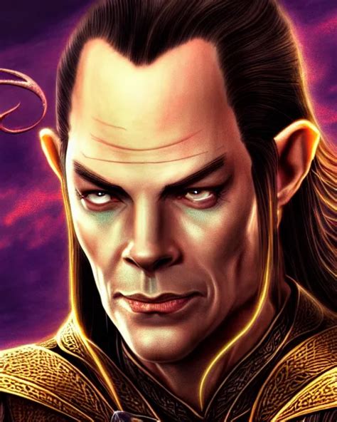 Elrond From Lord Of The Rings Cover Art By Stephen Stable Diffusion