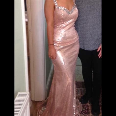 Nude Pink Dress Worn Once For Prom Size 6 Petite Depop