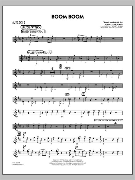 Boom Boom Alto Sax By John Berry Sheet Music For Jazz Ensemble At