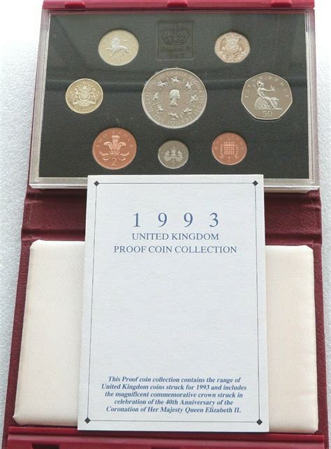 Royal Mint Deluxe Proof Coin Set Red Leather Case Coa