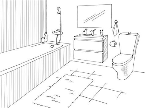 Black White Bathroom Illustrations, Royalty-Free Vector Graphics & Clip Art - iStock