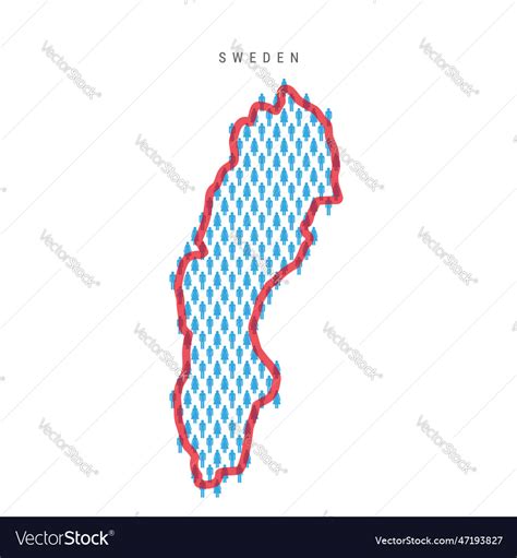 Sweden population map stick figures swedish Vector Image