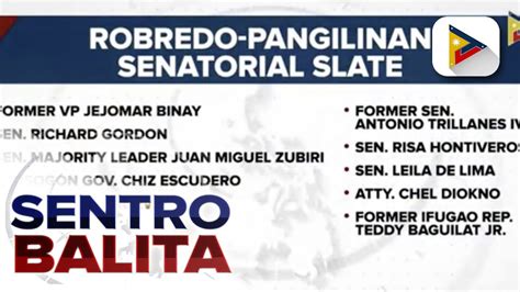 Senatorial Slate Ng Robredo Pangilinan Tandem Inanunsyo Na YouTube