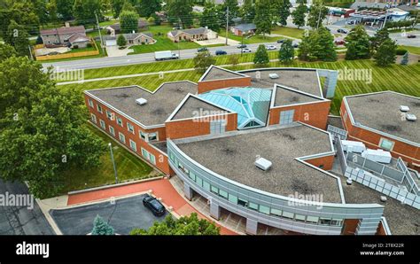 Alumni Center Aerial Of Unique Architecture Of Ball State University