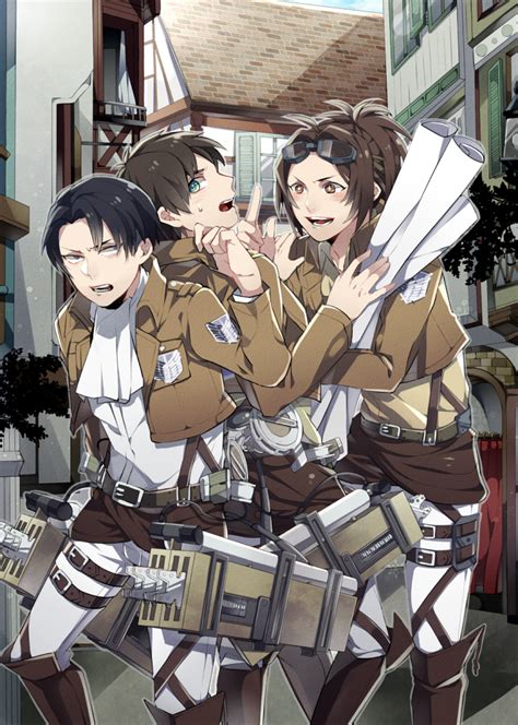 Mark Gavatino Eren Yeager Hange Zoe Shingeki No Kyojin Absurdres Porn Sex Picture