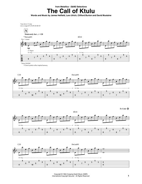 The Call Of Ktulu by Metallica - Guitar Tab - Guitar Instructor