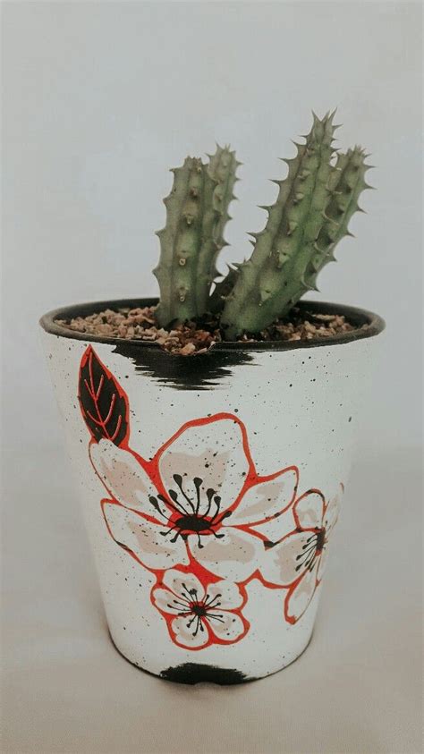 Pin De Adriana Guti Rrez En Maceta Macetas Pintadas Cactus Y