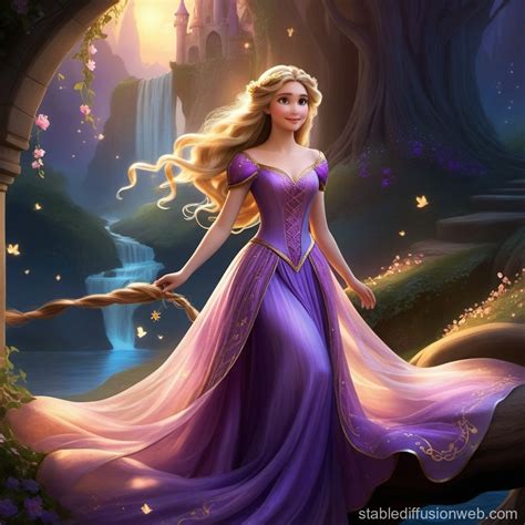 Dark Blonde Rapunzel Inspired Dress Stable Diffusion Online