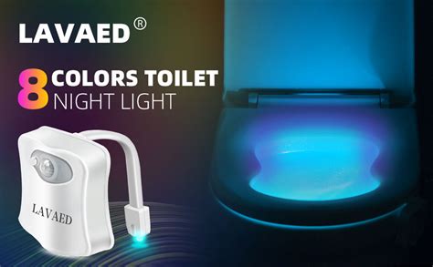 Lavaed Motion Sensor Toilet Night Light Colors Changing Body Motion