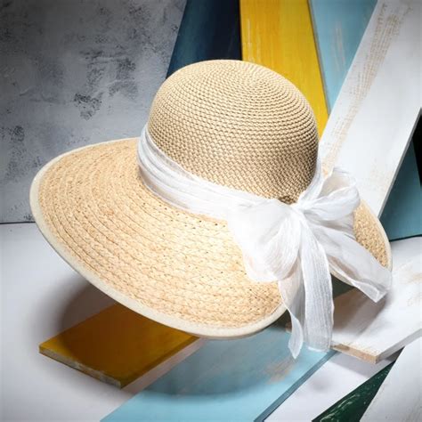 Women Elegant Sun Hats 2017 Brand New Summer Natural Raffia Wide Brim