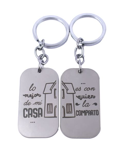 Llavero Personalizado Pareja De Acero Inoxidable