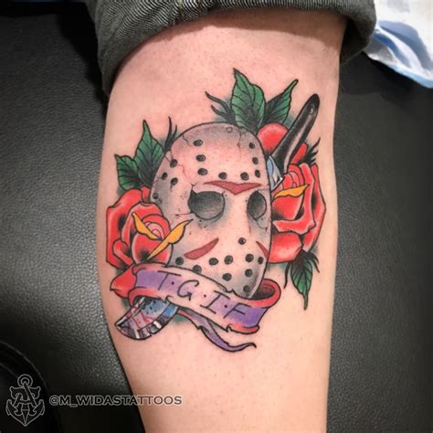 Traditional Jason Mask Tattoo