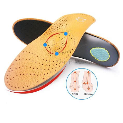 Full Length Deluxe Leather Orthotic Insole Insole Leather Orthotics Insoles 25mm Orthopedic