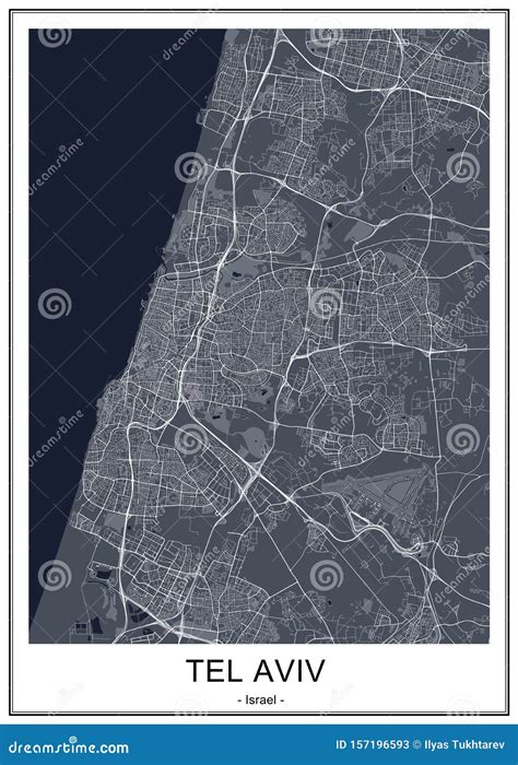 Map Of The City Of Tel Aviv Yafo Tel Aviv Jaffa Israel Stock