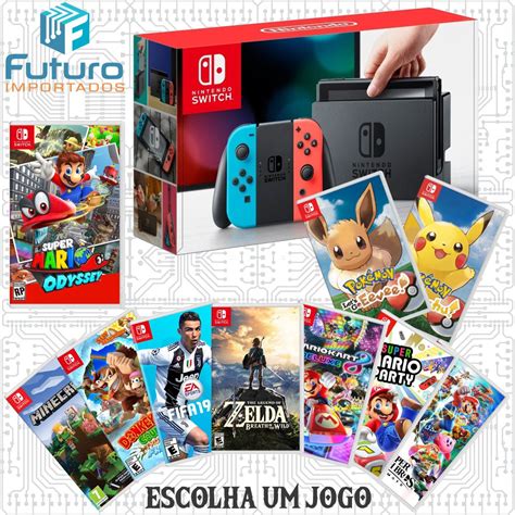 Nintendo Switch Neon Jogo A Escolher Pokemon Lets Go Mario R 2 247