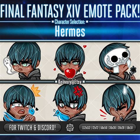 Ffxiv Game Icon Emote Pack Etsy