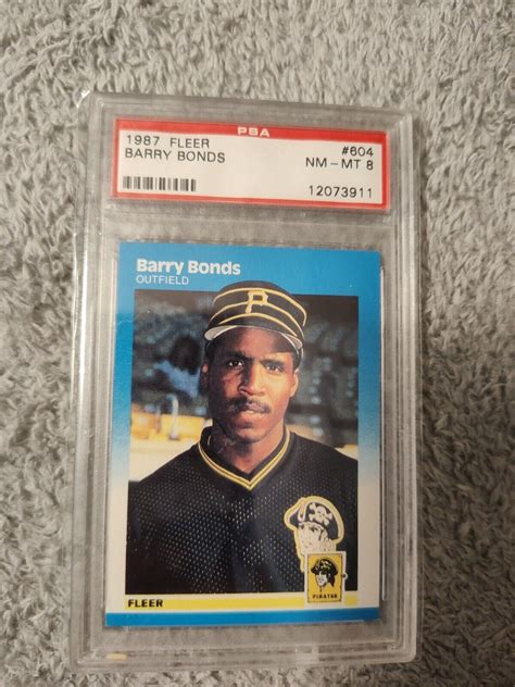 Fleer Barry Bonds Pirates Rc Rookie Psa Nm Mt Ebay