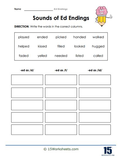 Ed Endings Worksheets 15 Worksheets Library