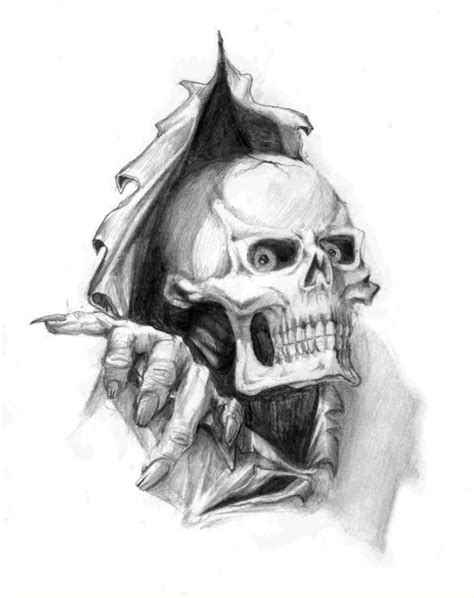 Awesome Ripped Skin Skull Skull Tattoo Design Skulls Drawing Skull