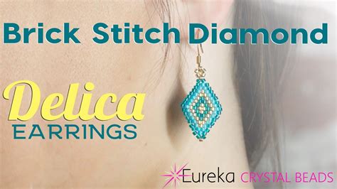 How To Make Brick Stitch Diamond Earrings Using Delica Seed Beads YouTube