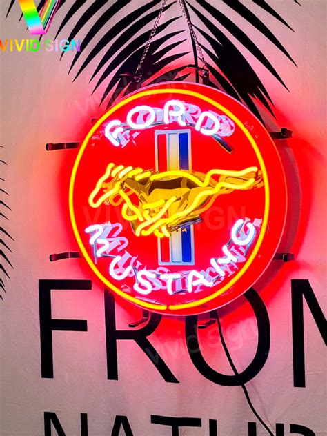 Ford Mustang Auto Dealer Hd Vivid Neon Sign Lamp Light