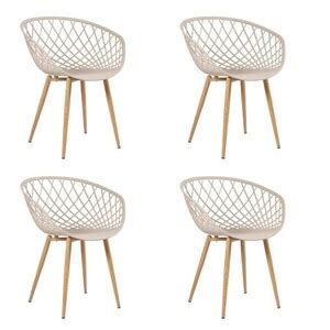 Kit Cadeira Poltrona Clarice Sidera Nude Sala De Jantar Nude Leroy