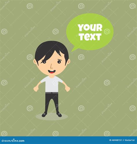 Cartoon Character With Speech Bubble Stock Vector Illustration Of