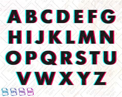 Tik Tok Font Svg Tik Tok Alphabet Tik Tok Shirt Design Etsy