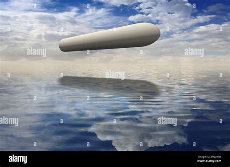 'Cigar' or 'Tic-Tac' UFO-UAP sighting (Digital Illustration Stock Photo - Alamy