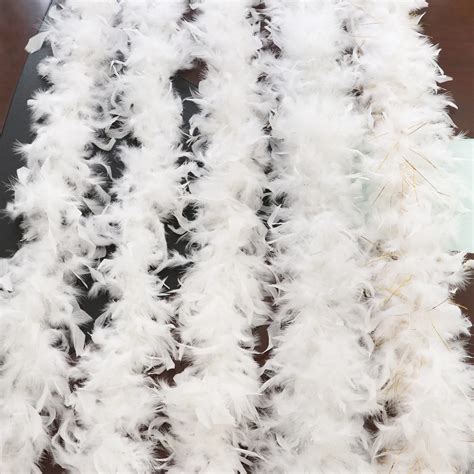 Boa De Plumas Blancas De Pavo Adorno De Marab De Avestruz Para Vestido