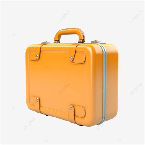 Suitcase D Model Cartoon Style Render Illustration Journey Trip