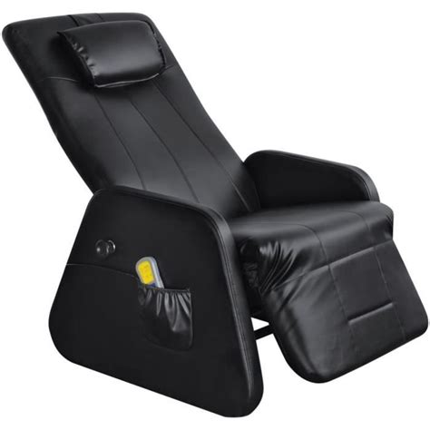 Fauteuil De Massage électrique Zéro Gravité En Cuir Artificiel Noir