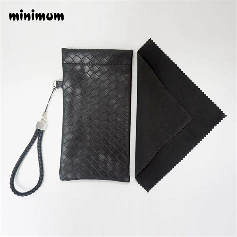 Minimum Light Pu Leather Sunglasses Pouch Soft Eyeglasses Bag Glasses Case Black Soft Eyeglasses