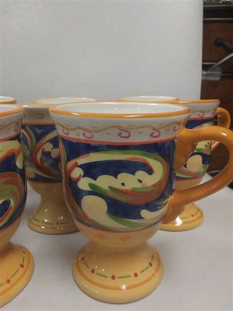 8 Pfaltzgraff Villa Della Luna Scroll Jana Kolpen Mary Tiegreen Mugs